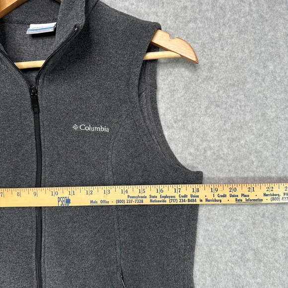 Columbia Women's Fleece Vest Charcoal Gray Full Zip Mock Neck Size S - Picture 7 of 8